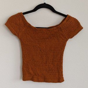 Ribbed off-shoulder top